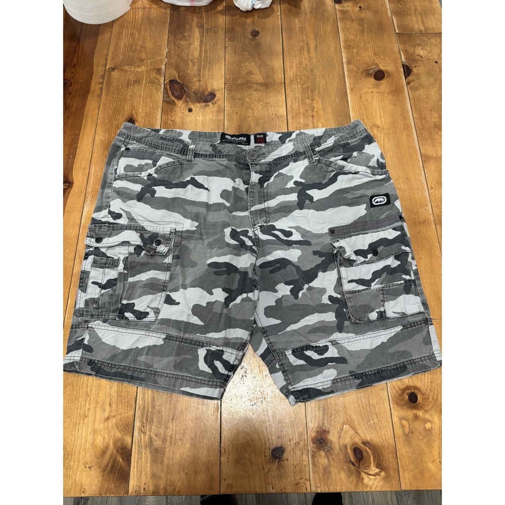 Ecko Unltd.‎ Men's Size 44 Gray Camo Cargo Shorts Button Zip Fly Streetwear